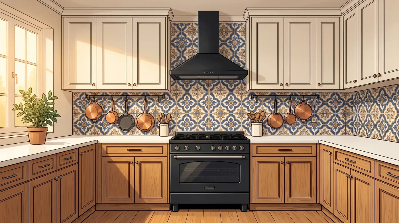 Illustration of the same room fully restored
