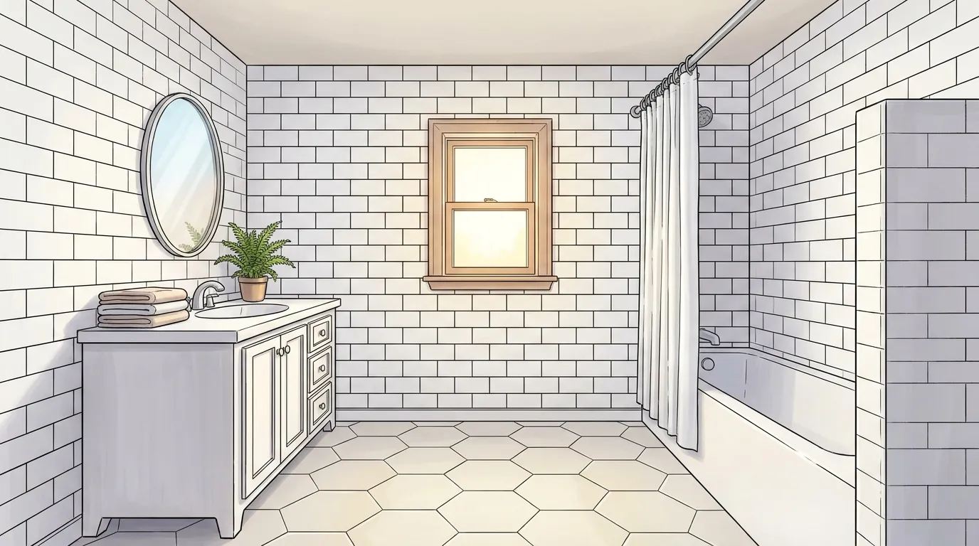 Illustration of the same room fully restored